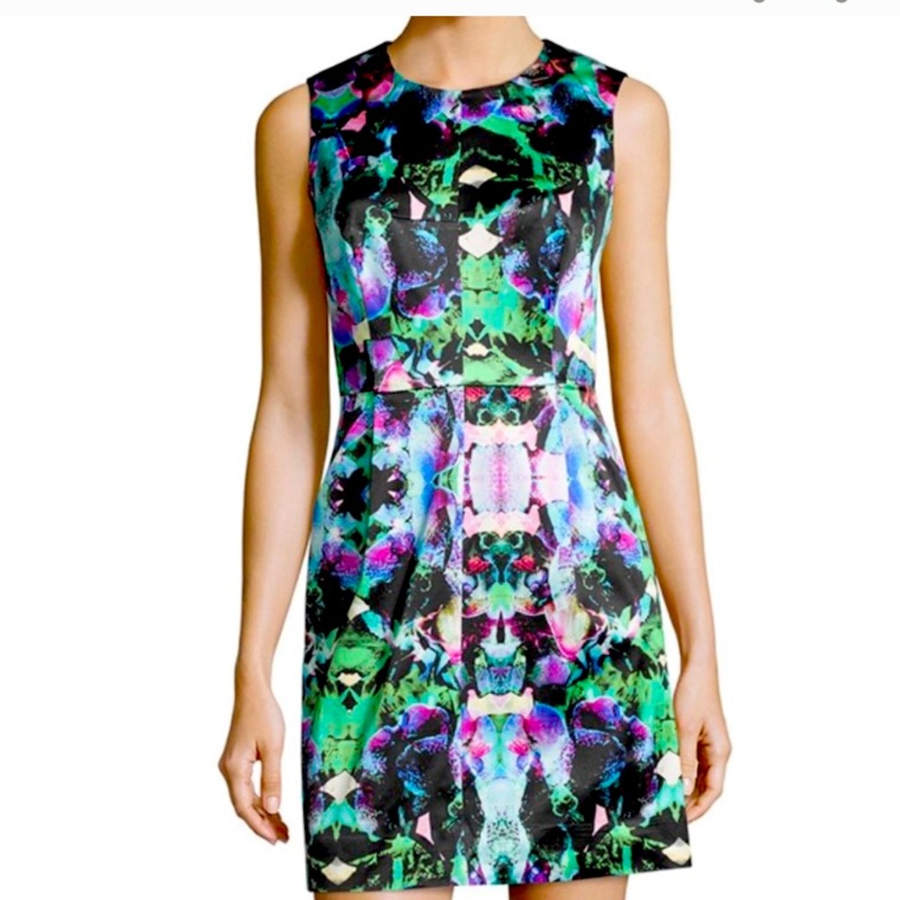 MILLY Abstract Print Empire/A-Line Dress Sz4
